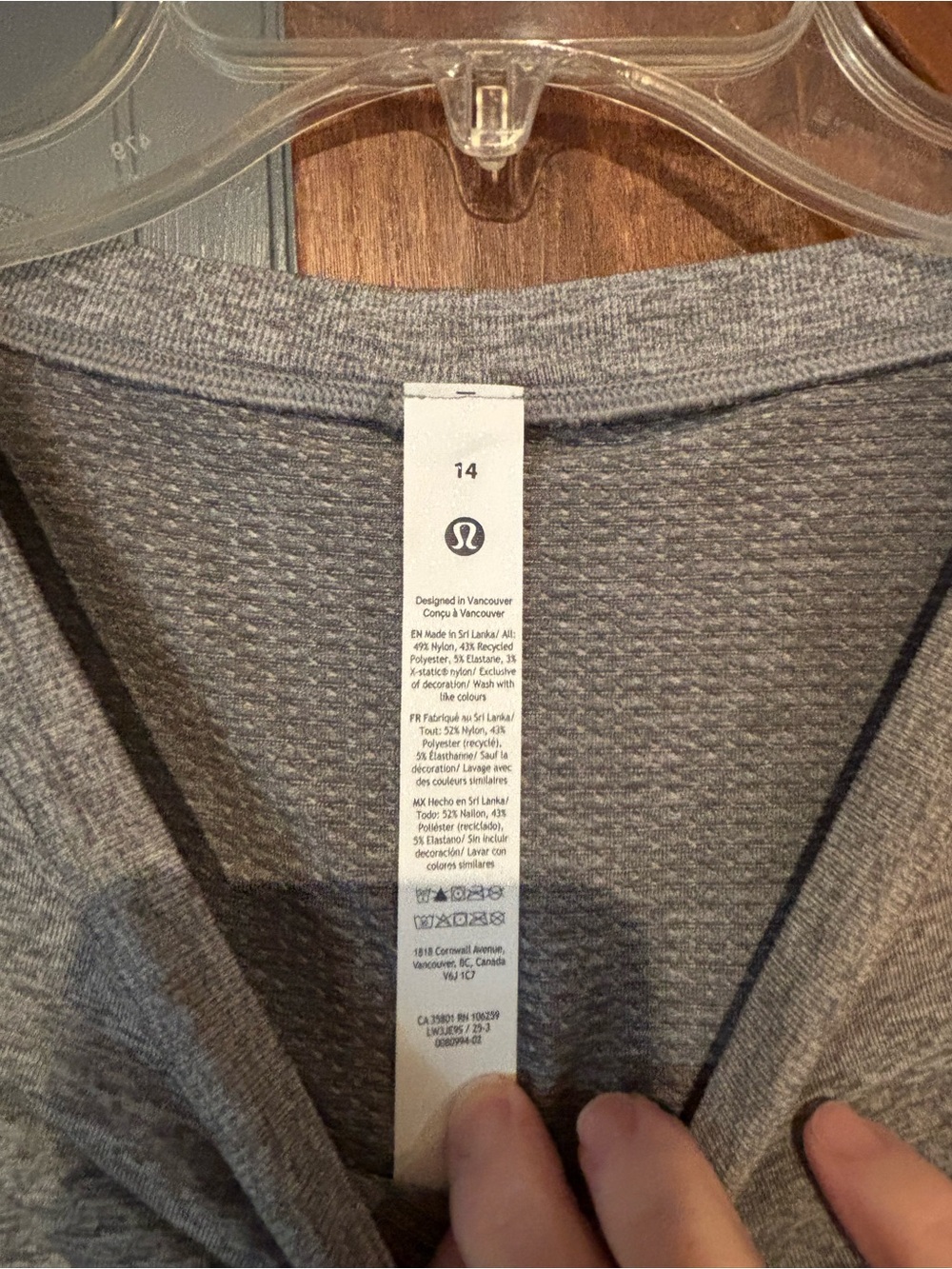 lululemon athletica Heather Gray crew Neck Active Top - Picture 2 of 7